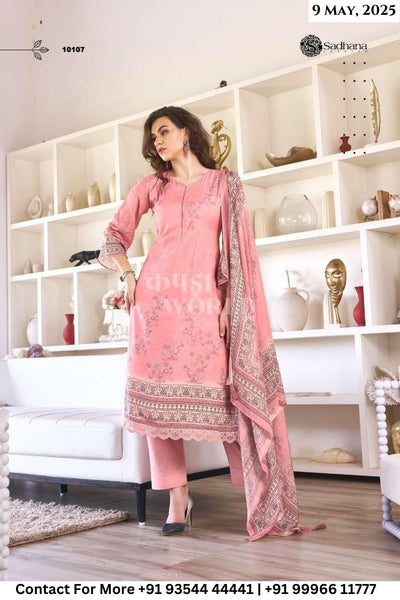 Sadhana Catalogue - The Secret Garden: Pure Muslin Silk Fancy Ladies Suit Dealer