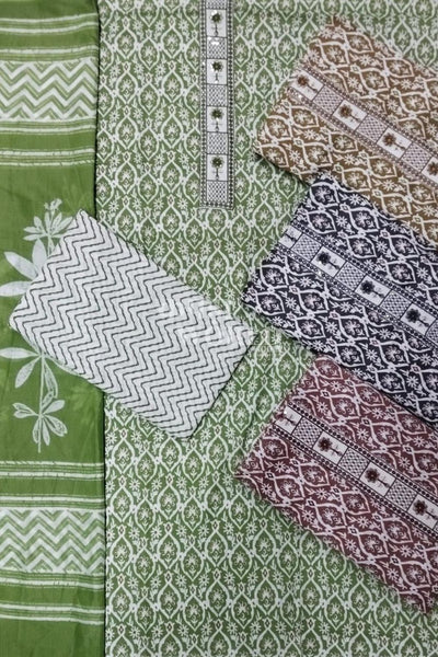 Ahmedabad Unstitched Cambric Suit with Chiffon Dupatta (Set of 4)179No
