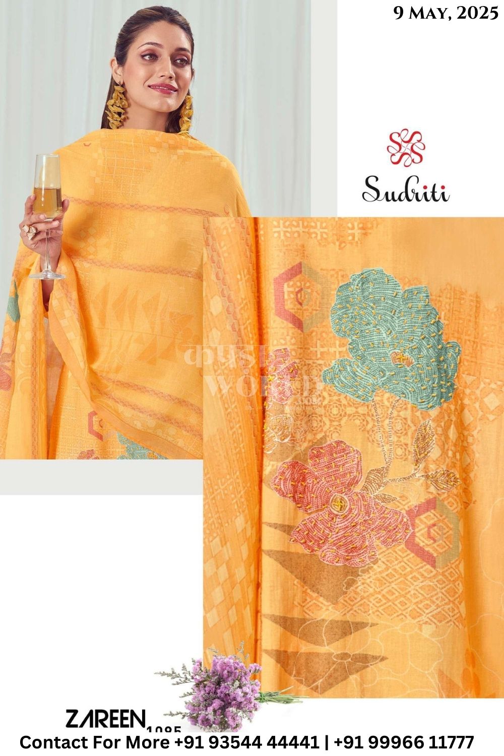 Sudriti Catalogue - Zareen: Digital Printed Cotton Suit Catalog Wholesale Price