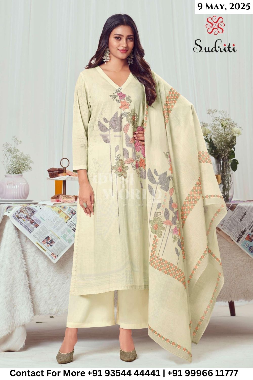 Sudriti Catalogue - Zareen: Digital Printed Cotton Suit Catalog Wholesale Price