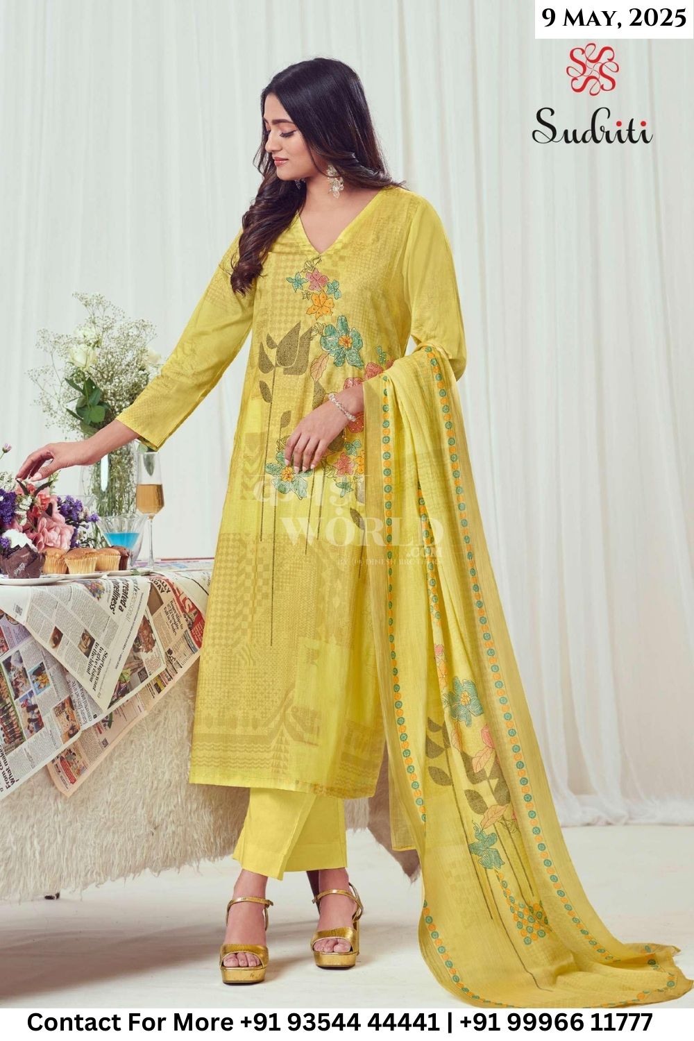 Sudriti Catalogue - Zareen: Digital Printed Cotton Suit Catalog Wholesale Price