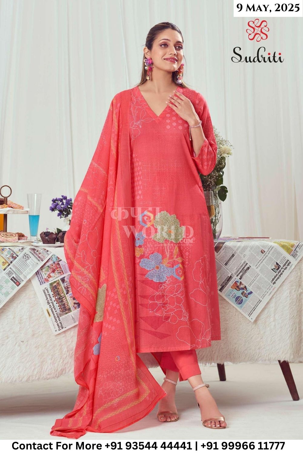 Sudriti Catalogue - Zareen: Digital Printed Cotton Suit Catalog Wholesale Price