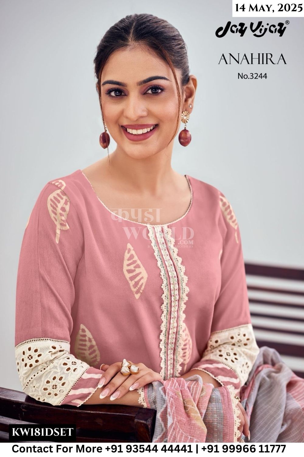Jay Vijay Catalogue - Anahira: Pure Cotton Fancy Summer Suit Wholesaler