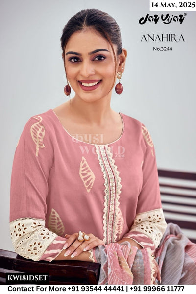 Jay Vijay Catalogue - Anahira: Pure Cotton Fancy Summer Suit Wholesaler