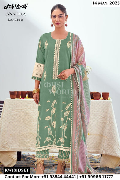 Jay Vijay Catalogue - Anahira: Pure Cotton Fancy Summer Suit Wholesaler