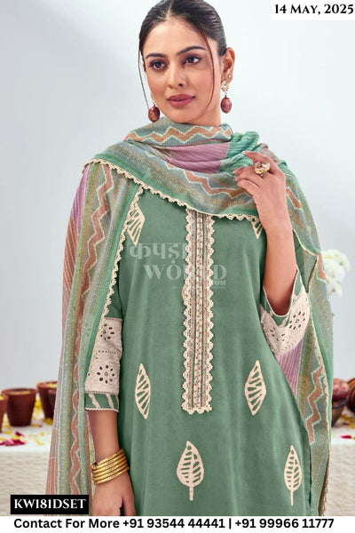 Jay Vijay Catalogue - Anahira: Pure Cotton Fancy Summer Suit Wholesaler