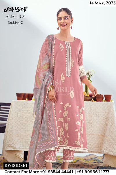 Jay Vijay Catalogue - Anahira: Pure Cotton Fancy Summer Suit Wholesaler