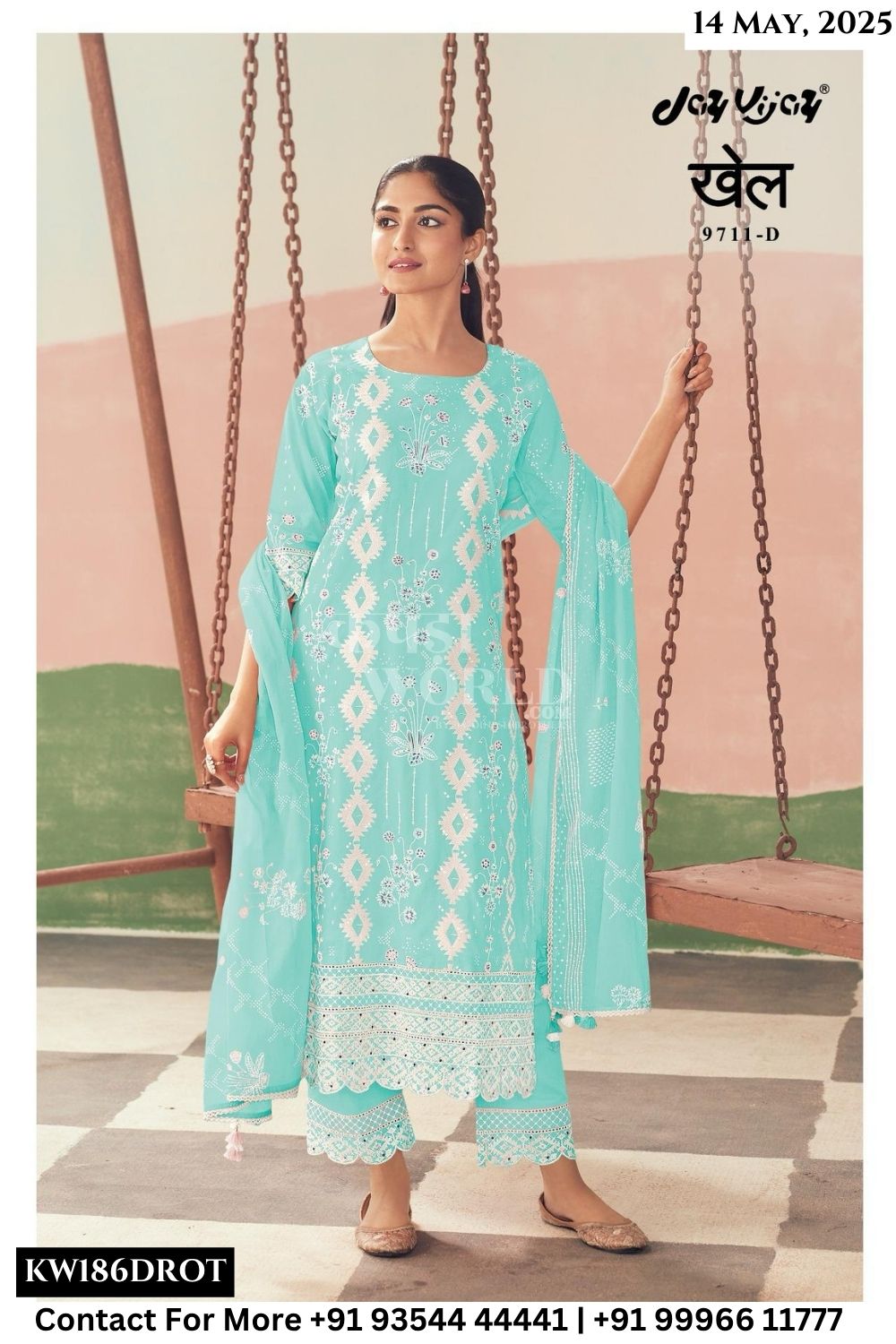 Jay Vijay Catalogue - Khel: Designer Straight Style Cotton Dress Catalog Exporters