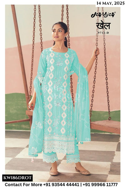 Jay Vijay Catalogue - Khel: Designer Straight Style Cotton Dress Catalog Exporters