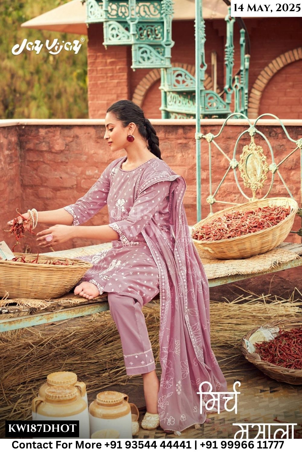 Jay Vijay Catalogue - Mirch Masala: Pure Cotton Exclusive Ladies Suit Catalog Wholesale