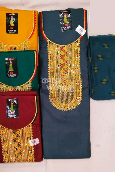 Ahmedabad Unstitched Cambric Suit with Chiffon Dupatta (Set of 4)188No