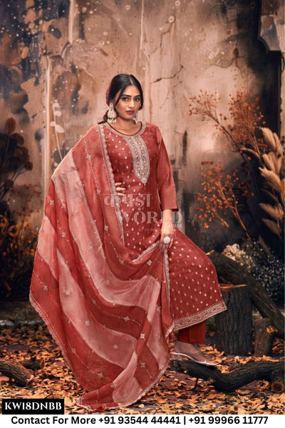 Fourdots Catalogue - Maharani: Designer Muslin Jacquard Suit Catalog Dealers