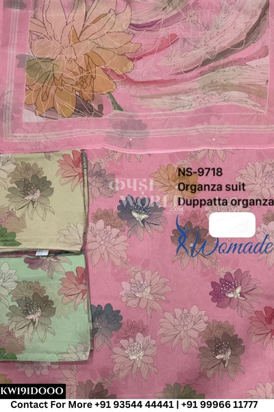 Womade - : Unsitched Organza Suit With Organza Dupatta (Set of 3)191No