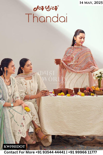 Jay Vijay Catalogue - Thandai: Exclusive Designer Linen Jacquard Suit Latest Collection