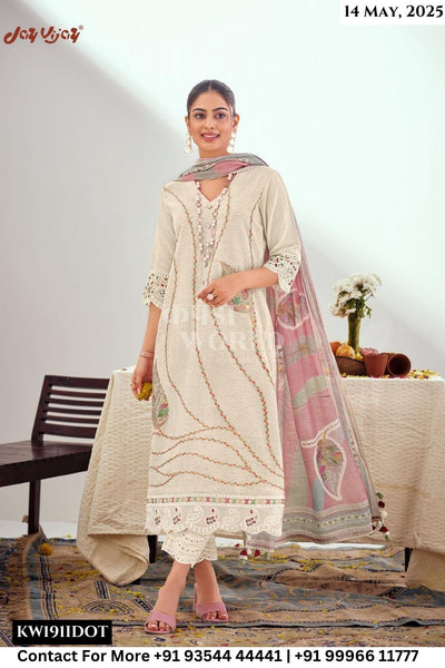 Jay Vijay Catalogue - Thandai: Exclusive Designer Linen Jacquard Suit Latest Collection