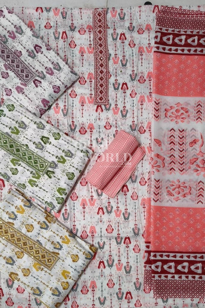 Ahmedabad Unstitched Cambric Suit with Chiffon Dupatta (Set of 4)191No