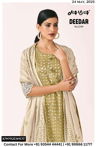 Jay Vijay Catalogue - Deedar: Pure Cotton Exclusive Suits Latest Catalog Dealers
