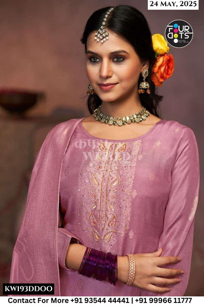 Fourdots Catalogue - Gazala: Designer Muslin Jacquard Suit Latest Catalog Wholesale Price