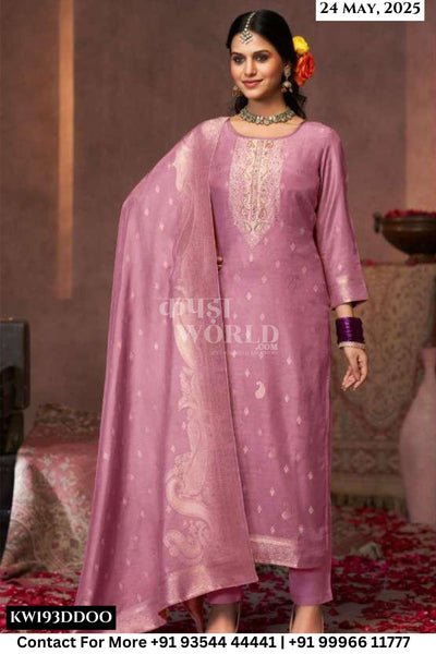 Fourdots Catalogue - Gazala: Designer Muslin Jacquard Suit Latest Catalog Wholesale Price