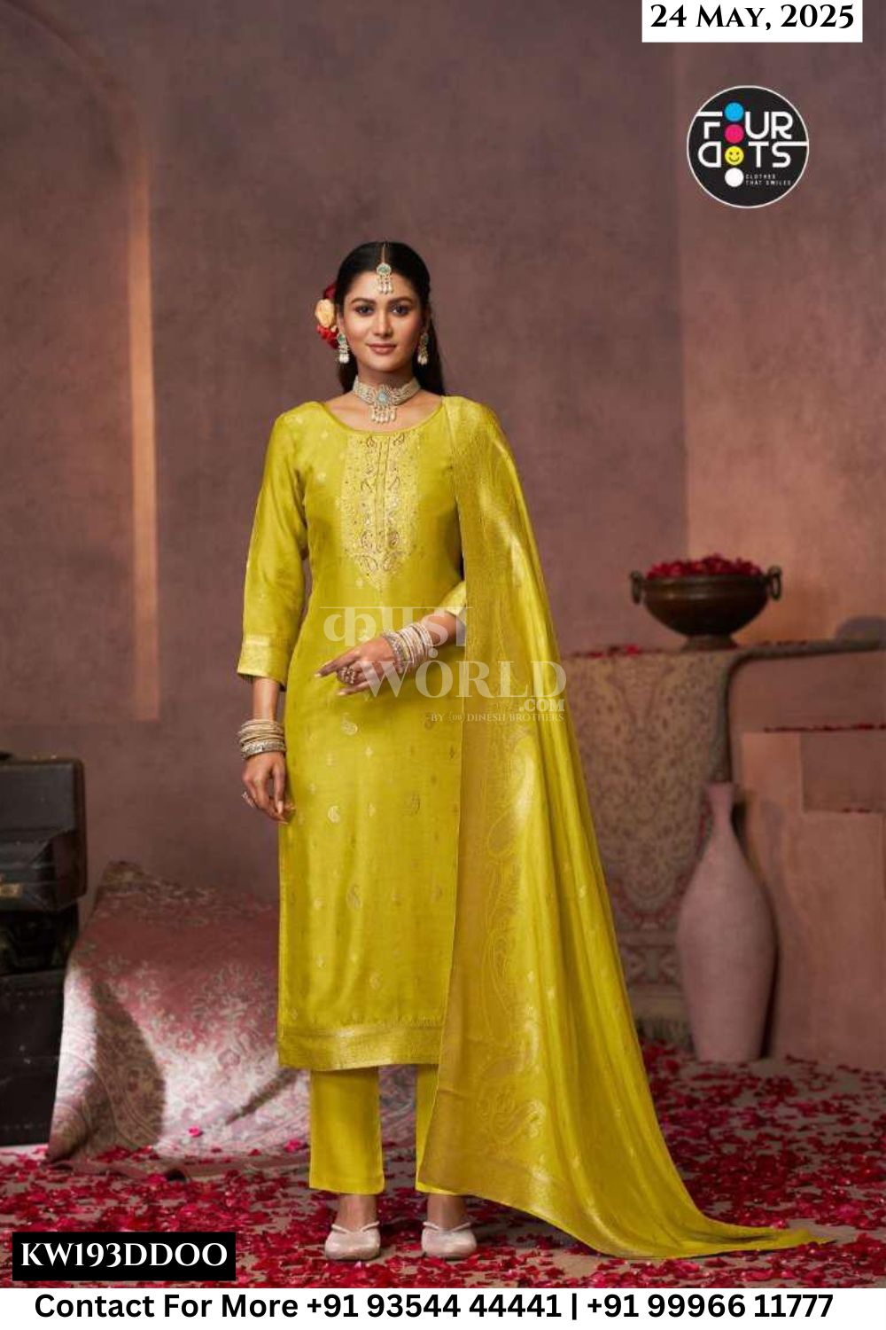 Fourdots Catalogue - Gazala: Designer Muslin Jacquard Suit Latest Catalog Wholesale Price