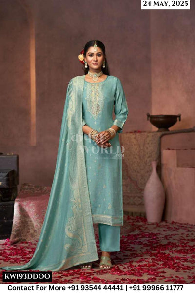Fourdots Catalogue - Gazala: Designer Muslin Jacquard Suit Latest Catalog Wholesale Price