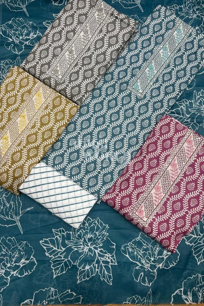Ahmedabad Unstitched Cambric Suit with Chiffon Dupatta (Set of 4)196No