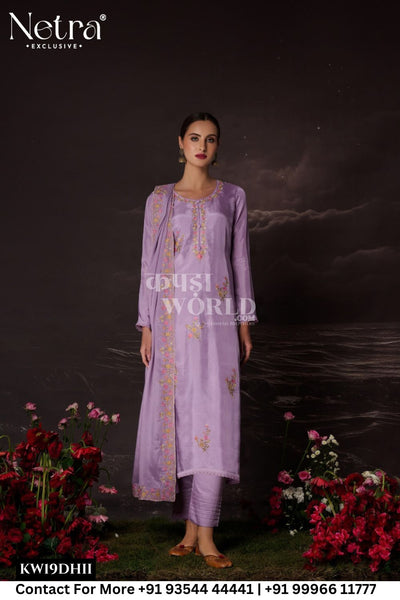 Netra Catalogue - Vritika: Designer Silk Ladies Suit Latest Catalog Supplier