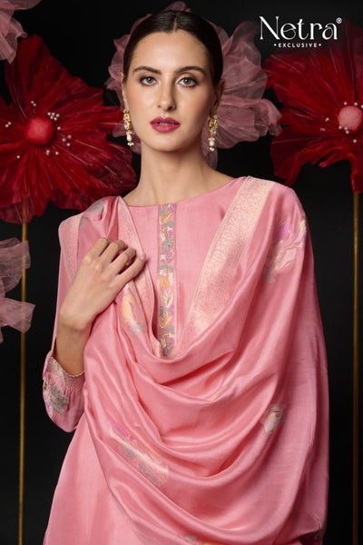 Netra Catalogue - Amani: Designer Woven Silk Suit Catalog Exporter