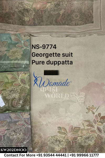 Womade - : Unsitched Georgette Suit With Pure Dupatta (Set of 4)202No