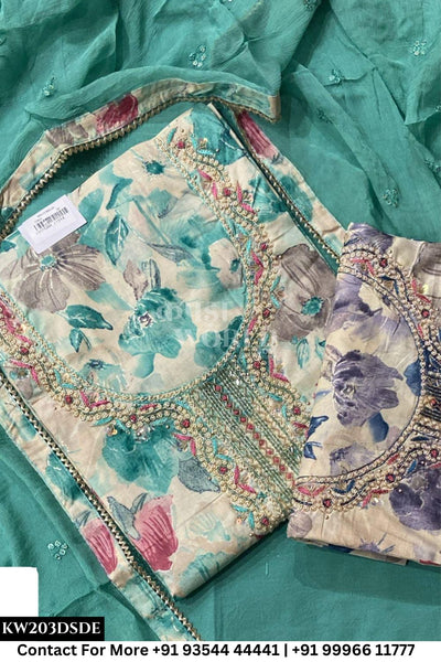 Jaipur Unstitched Cotton Suit with Pure Dupatta (Set of 2)203No