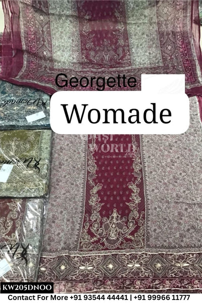 Womade - : Unsitched Georgette Suit With  Dupatta (Set of 4)205No