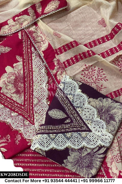 Jaipur Unstitched Cotton Suit with Pure Dupatta (Set of 2)208No