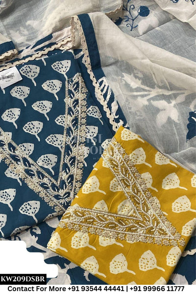 Jaipur Unstitched Cotton Suit with Pure Dupatta (Set of 2)209No