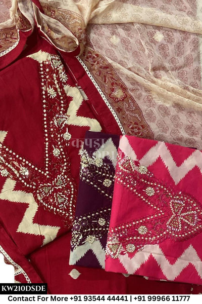 Jaipur Unstitched Cotton Suit with Pure Dupatta (Set of 3)210No