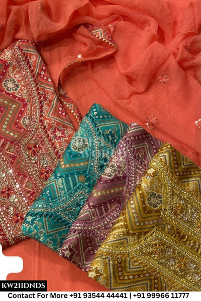 Jaipur Unstitched Cotton Suit with Pure Dupatta (Set of 4)211No