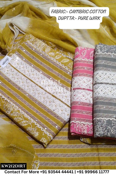 Jaipur Unstitched Cotton Suit with Pure Dupatta (Set of 3)212No
