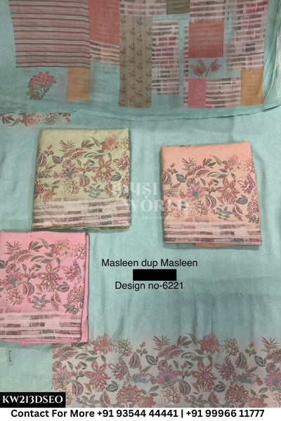Womade - : Unsitched Muslin Suit With Muslin Dupatta (Set of 4)213No