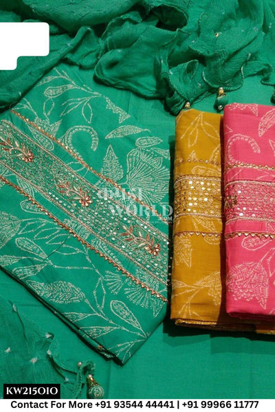 Jaipur Unstitched Cotton Suit with Pure Dupatta (Set of 3)215No