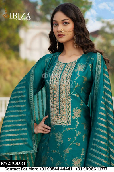 Ibiza - Aarna: Pure Banglory Silk Jacquard Suit Catalog Wholesale