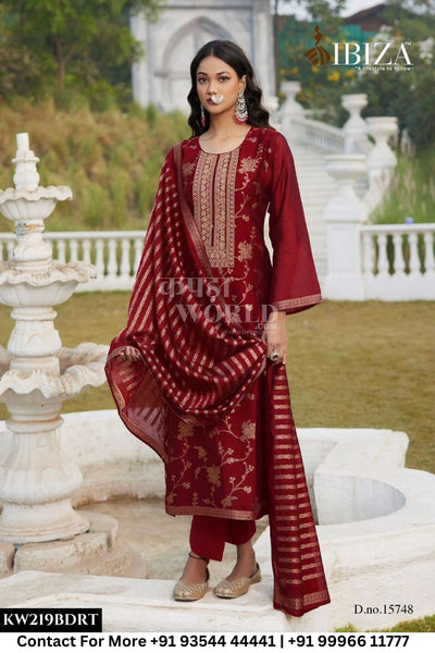 Ibiza - Aarna: Pure Banglory Silk Jacquard Suit Catalog Wholesale
