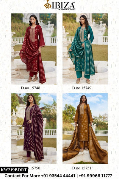 Ibiza - Aarna: Pure Banglory Silk Jacquard Suit Catalog Wholesale