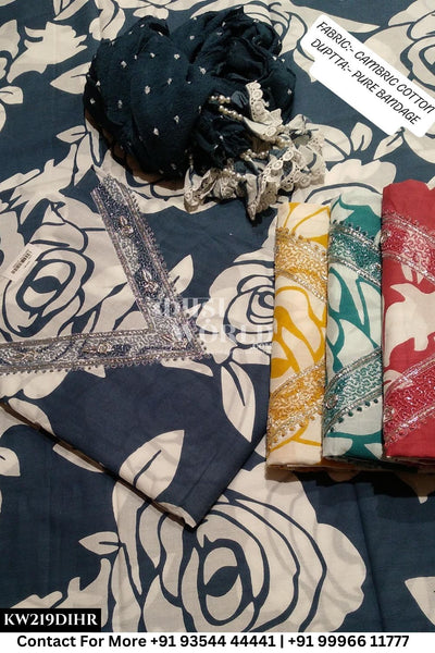 Jaipur Unstitched Cotton Suit with Pure Dupatta (Set of 4)219No