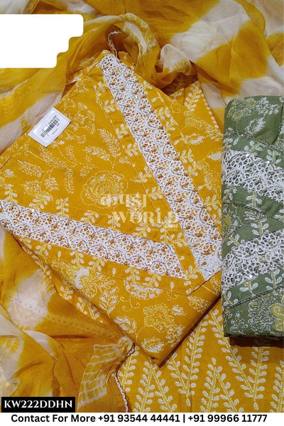 Jaipur Unstitched Cotton Suit with Pure Dupatta (Set of 2)222No