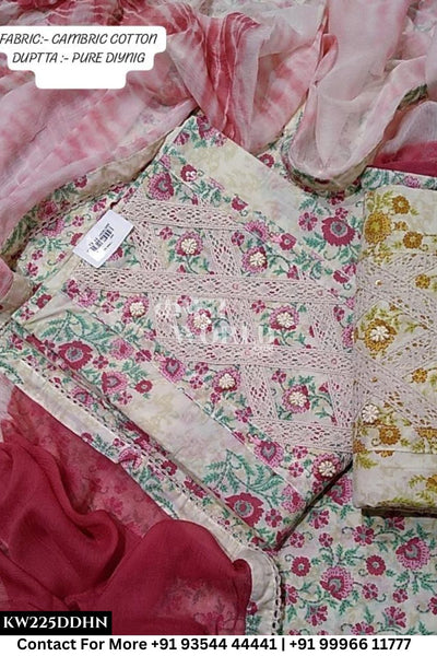 Jaipur Unstitched Cotton Suit with Pure Dupatta (Set of 2)225No
