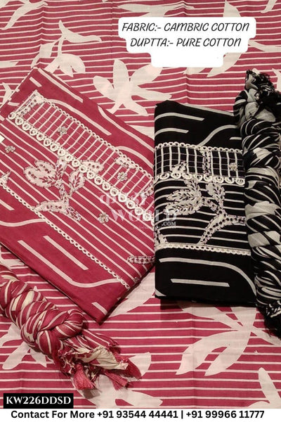 Jaipur Unstitched Cotton Suit with Pure Dupatta (Set of 2)226No