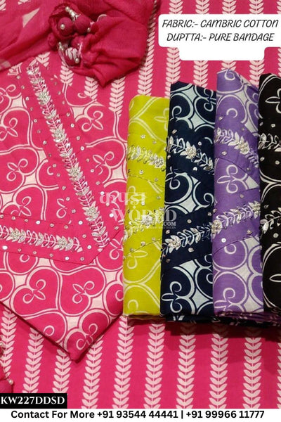Jaipur Unstitched Cotton Suit with Pure Dupatta (Set of 5)227No