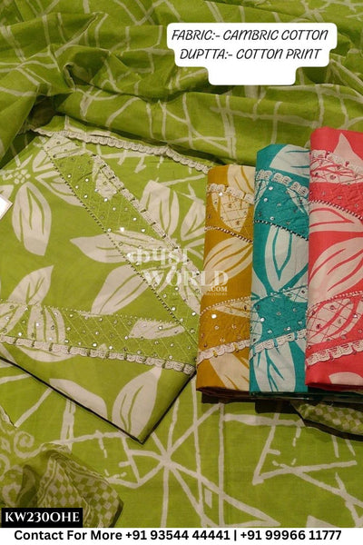 Jaipur Unstitched Cotton Suit with Pure Dupatta (Set of 4)230No