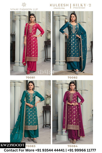 Vinay Fashion - Silky Vol 2: Designer Jacquard Silk Partywear Suit Supplier