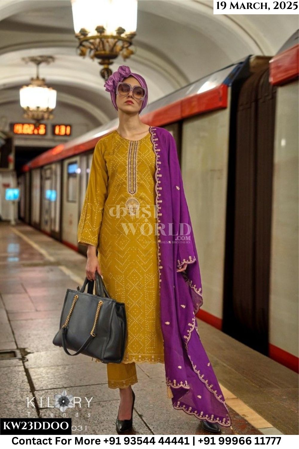 Kilory Catalogue - Silk Of Bandhej Vol 3: Latest Bandhani Designs Muslin Suit Exporter