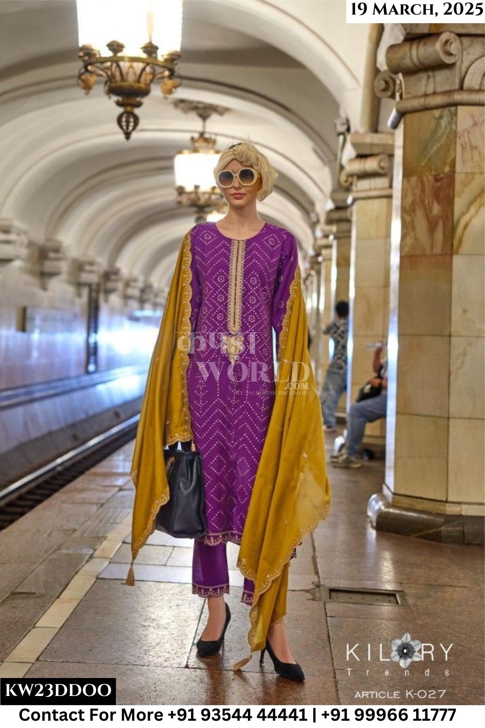 Kilory Catalogue - Silk Of Bandhej Vol 3: Latest Bandhani Designs Muslin Suit Exporter